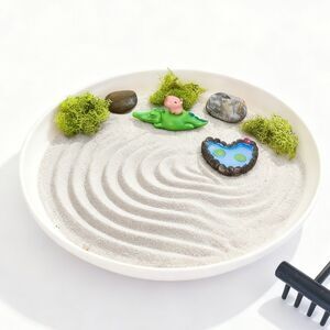 Capybara Zen Garden Mini Sensory Sand Tray with Crocodile Figurine